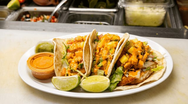 3 Grilled Shrimp Tacos.