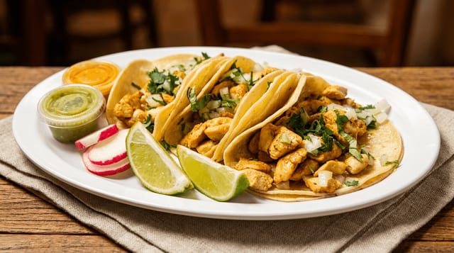 3 Chicken Tacos.