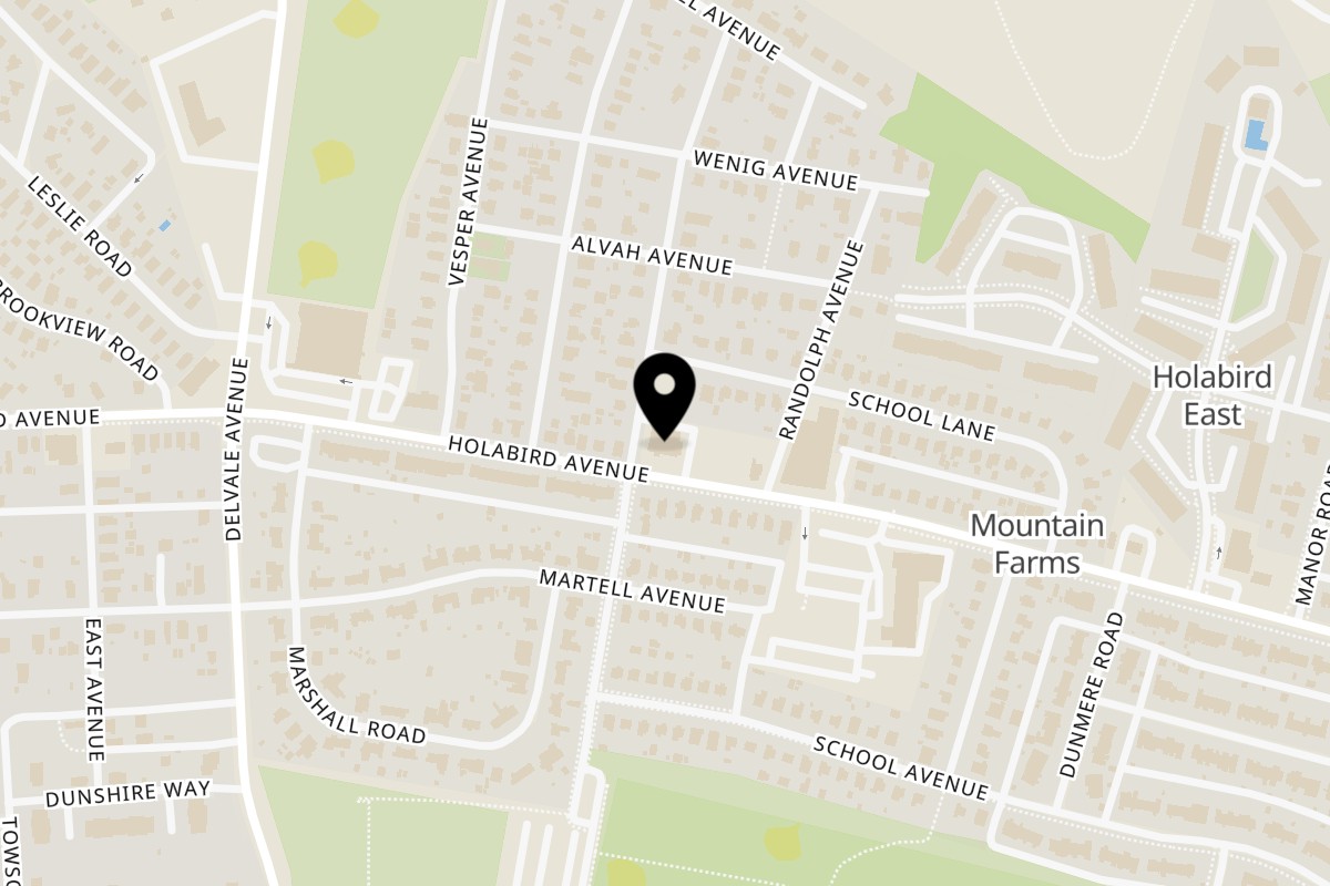 Map showing the location of Mexican Taco House on 7312 Holabird Ave in Dundalk